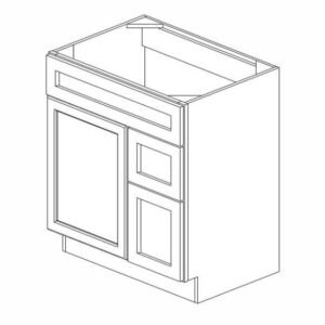 S3021DR Ice White Shaker Vanity Combo Cabinet