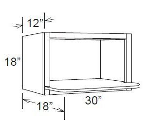 MWO3018PM-12 Ice White Shaker Wall Microwave Cabinet (RTA)