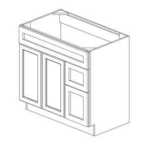 S3621BDR Ice White Shaker Vanity Combo Cabinet